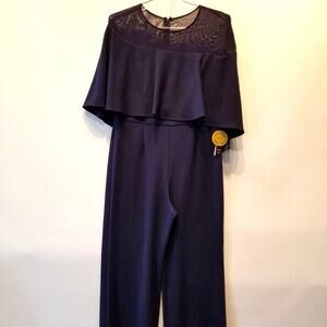 Shelby Nites NEW Elegant Navy Jumpsuit Washable Comfortable Women's Size 10 NWT